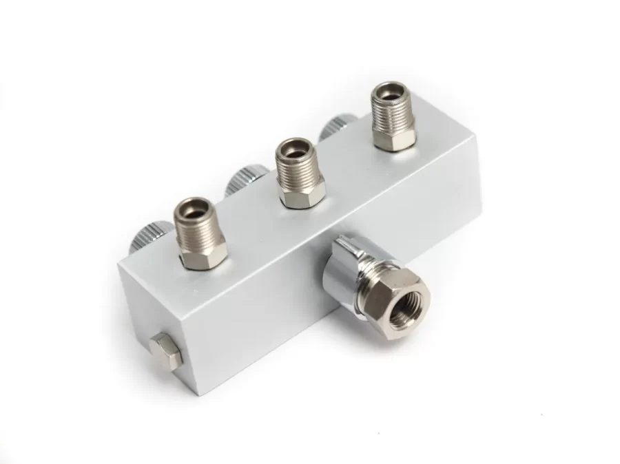 3-Way Air Manifold with outlet Valves – G1/8" - Image 3